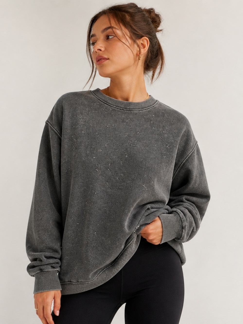 wild fable charcoal gray speckled crewneck sweatshirt, Large